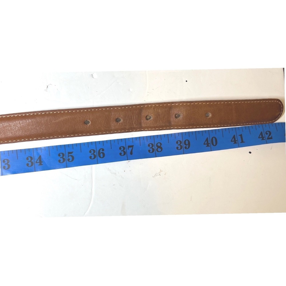 Vintage Coach 6600 British Tan Leather Belt Solid Brass Buckle USA Size 36 - Picture 5 of 7